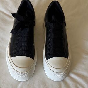 Alexander McQueen Black and Cream Sneakers